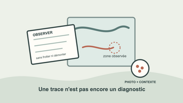 Carnet d’observation d’une marque sur un support acrylique
