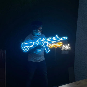 Enseigne néon LED personnalisée allumée en intérieur, choix de la couleur