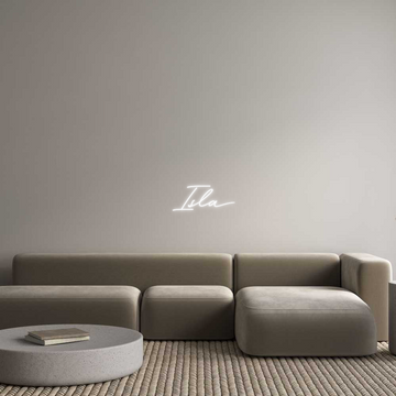 Illustration Color Neon d’un mot transformé en néon lumineux dans un intérieur