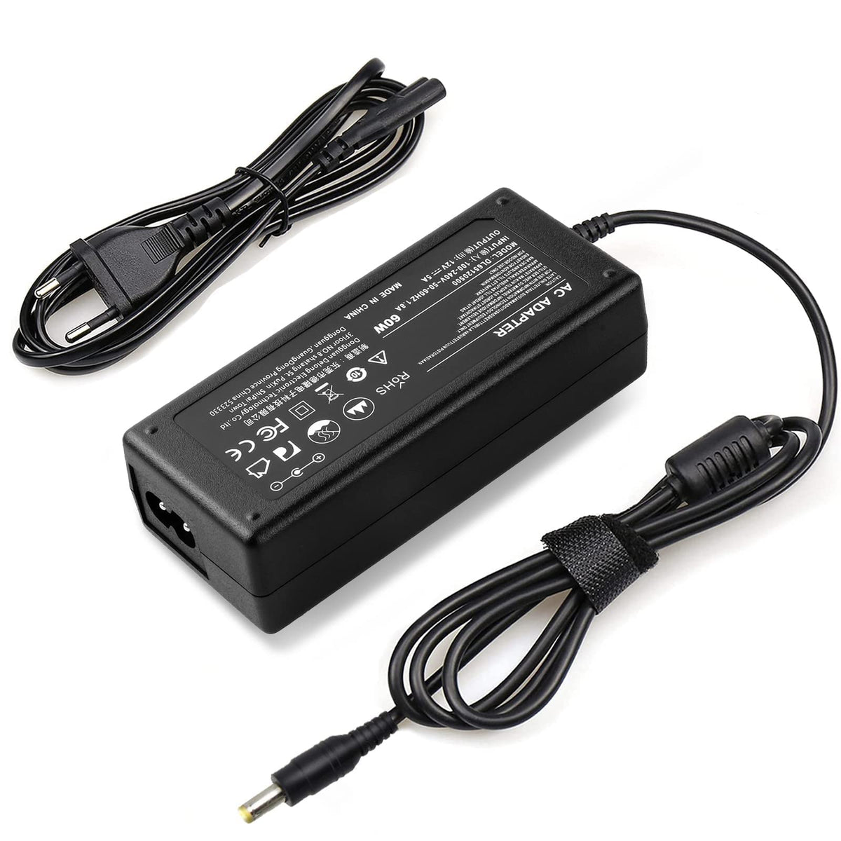 Alimentation de remplacement 12V 5A 60W avec câble secteur pour néon LED