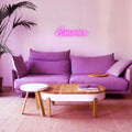 Amour Neon Sign illuminated with vibrant neon lights, adding love and warmth to any room.