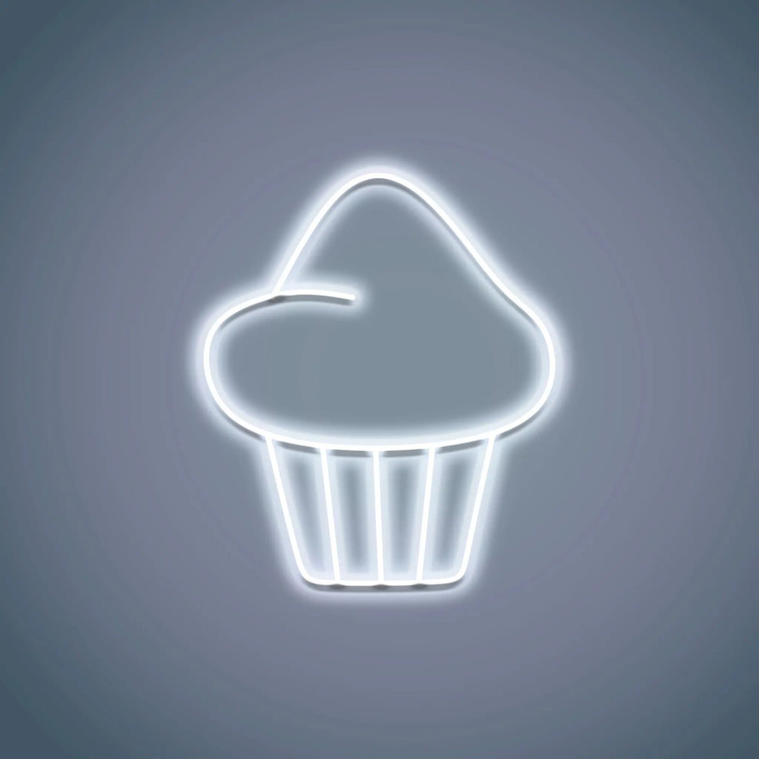 "Cupcake Neon Light illuminated with bright neon colors, creating a whimsical atmosphere for kitchens or dessert shops.