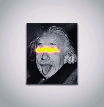 Albert Einstein Genius Neon Light glowing with vibrant energy.