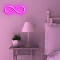 Infinity Neon Light glowing with precision, casting a serene and timeless ambiance in any setting.