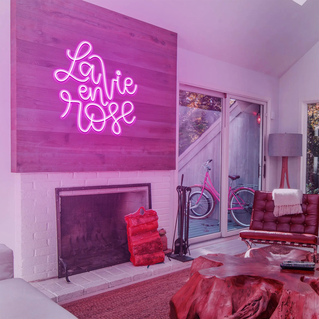 Watch the La Vie en Rose Neon Sign light up, bringing love and elegance to your home or event.