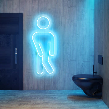 Close-up of the Men’s Restroom Neon Sign, providing clear and stylish restroom identification with bright neon lights