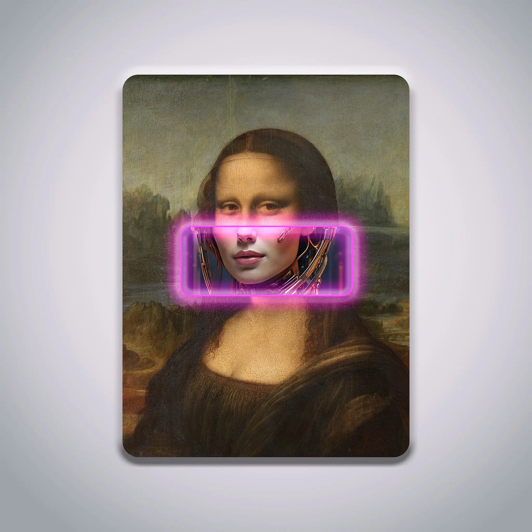 "Mona Lisa Neon Sign glowing with artistic elegance and modern charm."