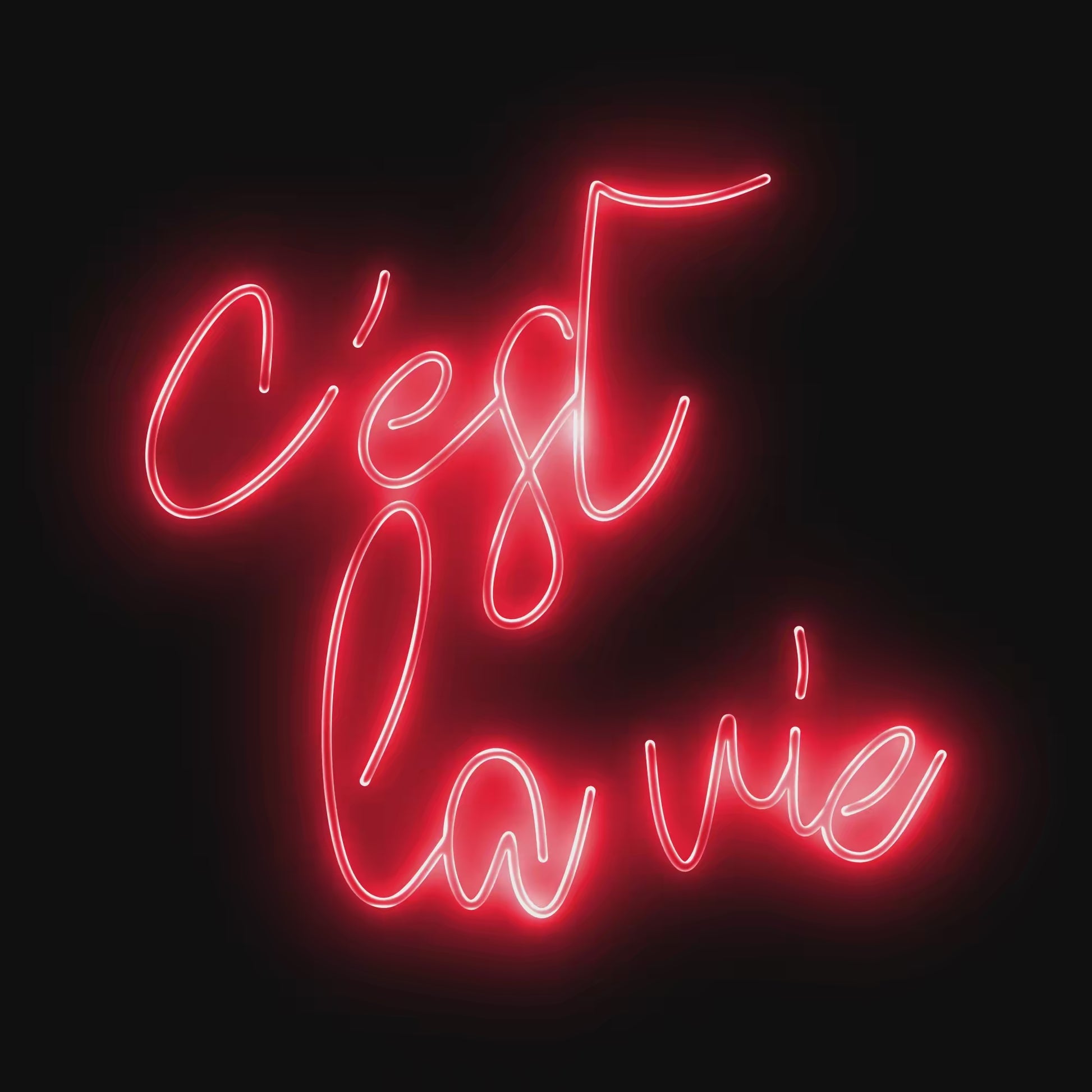 Watch the C’est La Vie Neon Light illuminate, spreading positivity and elegance throughout your space.