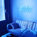 Close-up of the Savage Neon Light, exuding energy with bold neon colors, perfect for adding an edgy touch to any space.